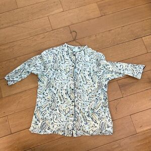 JH Collectibles Abstract Print Blouse - Black and Cream